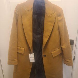 ZARA MID CAMEL WOOL BLEND COAT